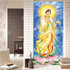 Tranh Phật Quan Âm Bồ Tát in kính đẹp
