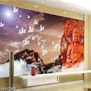 Tranh Phật Tổ trên núi đẹp