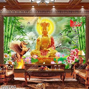 Tranh Địa Tạng Vương Bồ Tát nền giả ngọc