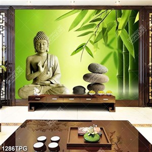 Tranh Tượng Quan Âm và tre