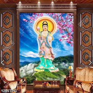 Tranh tượng Quan Âm trên núi đẹp