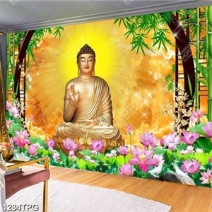 Tranh Phật A Di Đà và Sen