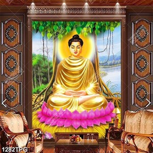 Tranh Nam Mô A Di Đà Phật in kính đẹp