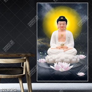 Tranh Phật A Di Đà và hoa Sen