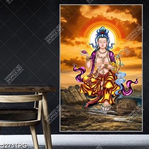 Tranh Phật Quan Âm in kính chất lượng cao