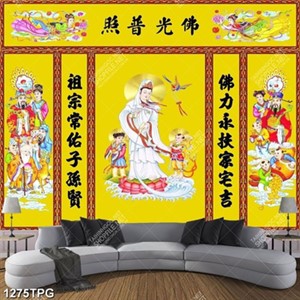 Tranh thờ Quan Âm và Phúc Lộc Thọ