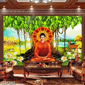 Tranh Nam Mô A Di Đà Phật và cây bồ đề