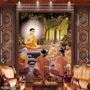 Tranh Phật Thích Ca dạy kinh Phật