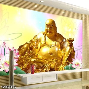 Tranh Phật Di Lặc chất lượng cao in kính đẹp