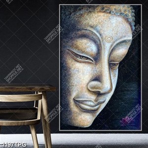 Tranh 3D điêu khắc mặt Đức Phật chất lượng cao