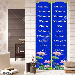 Tranh câu đối kinh Phật in kính chất lượng cao