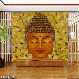 Tranh sơn Dầu măt Phật Thích Ca