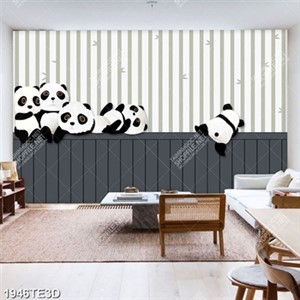 Tranh 3D gấu trúc dán tường