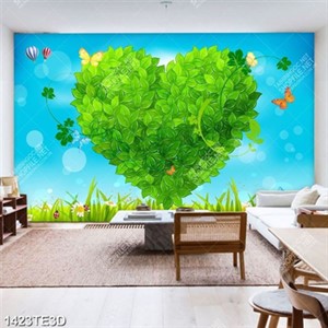 Tranh trái tim xanh dán tường đẹp