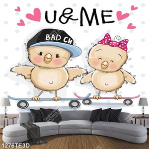 Tranh 3D dán tường ngộ nghĩnh