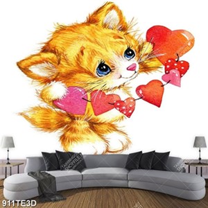 Tranh chú mèo con trang trí sinh nhật bé