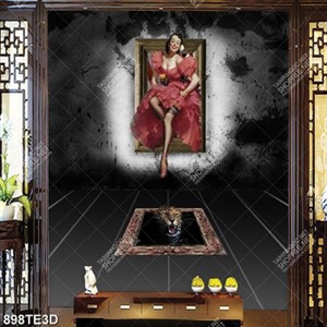 Tranh 3D thiếu nữ trang trí tường