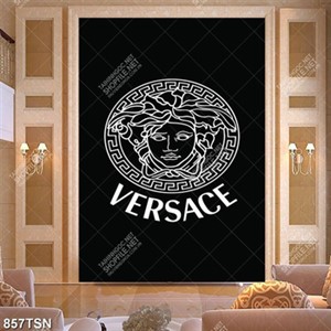 Tranh thảm hiệu VERSACE nền đen chất lượng cao