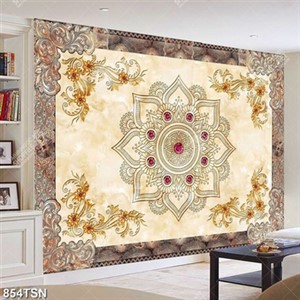 Tranh thảm hoạ tiết hoa sen cách điệu