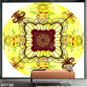 Tranh in thảm hoa văn tròn