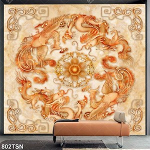 Tranh in gạch hoạ tiết rồng phượng