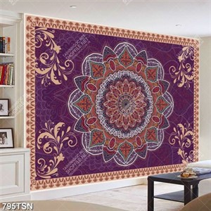 Tranh thảm hoạ tiết nền tím