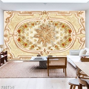 Tranh thảm hoa văn hoa hồng vàng