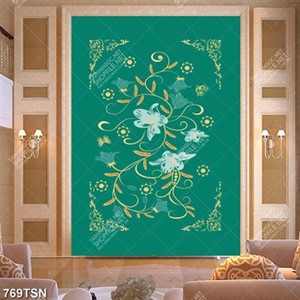 Tranh thảm hoa nền xanh chất lượng cao