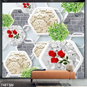 Tranh in gạch tường phòng tắm