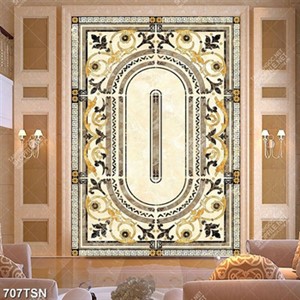 Tranhin gạch sảnh hoa văn hình chữ nhật