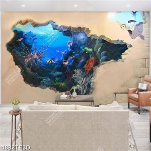 Tranh 3D đại dương dán tường