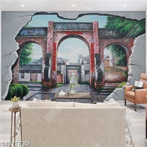 Tranh 3D cổng nhà quê