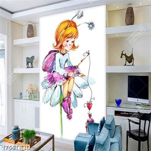 Tranh vẽ màu nước cô bé ong