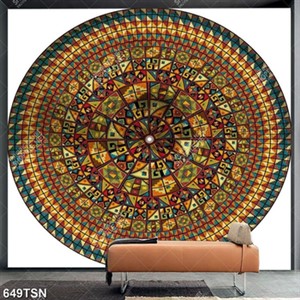 Tranh thảm thổ cẩm hoạ tiết tròn