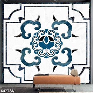 Tranin gạch ô vuông lát phòng khách đẹp