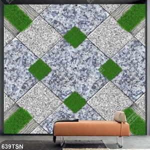 Tranh in gạch lát sân hoạ tiết hình thoi đẹp