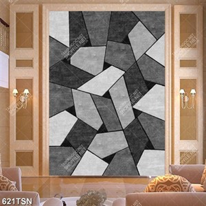 Tranh thảm hình khối trắng đen