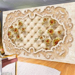 Tranh thảm hoa hồng cổ điển in nét