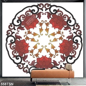 Tranh thảm tròn hoạ tiết hoa