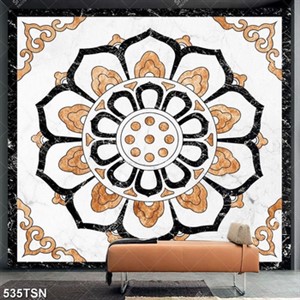 Tranh hoạ tiết hoa Sen in gạch sảnh phòng khách