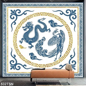 Tranh rồng phượng in gạch chất lượng cao