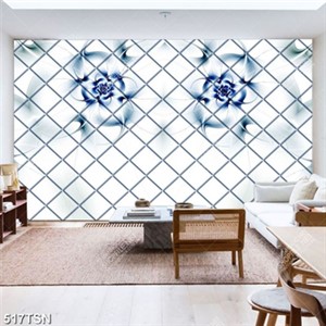 Tranh thảm hoa hồng xanh nền trắng