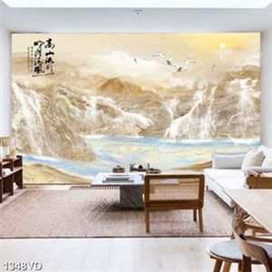 Tranh vân đá và chim Hạc phong thủy đẹp