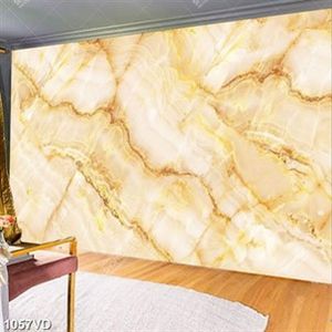 Vân đá nâu vàng in kính bếp đẹp