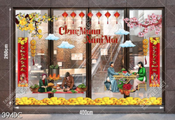 Decal chúc mừng năm mới trang trí tết