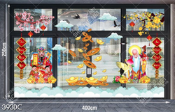 Vector ông thần tài và ông thọ trang trí tết