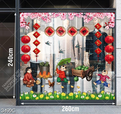 Tranh bé và mẹ nấu bánh chưng đón năm mới file vector