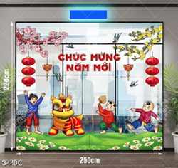 Tranh file cdr bé vui múa lân mừng năm mới