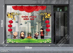 Tranh file vector gia đình nhỏ nấu bánh chưng đón tết