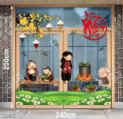 Tranh mừng xuân mới file vector